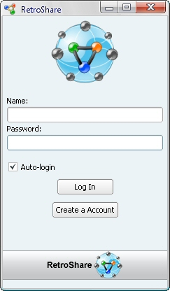 Retroshare v0.4 Login Screen