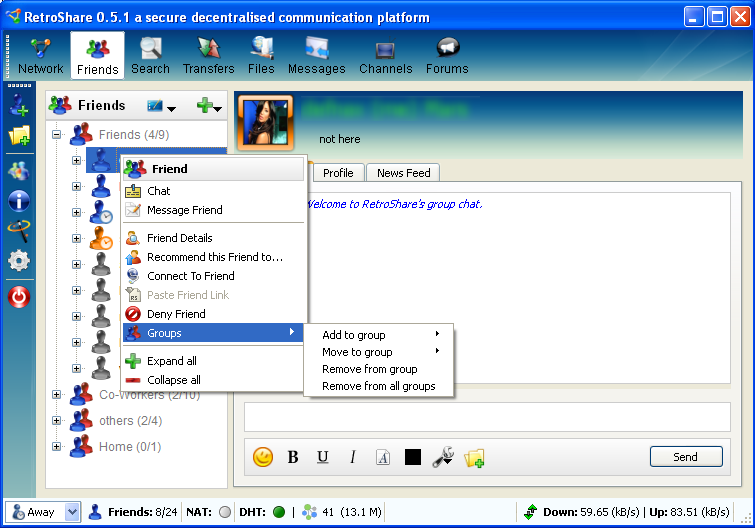 Retroshare v0.5.1 retroshare friends