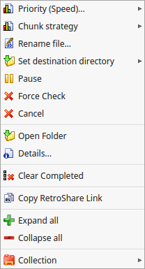 context menu download