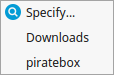context menu destination