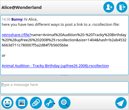 receive link in chatroom