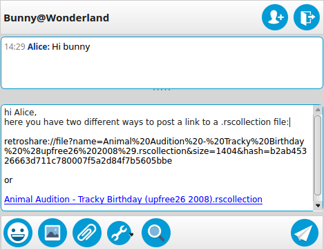post link to chatroom